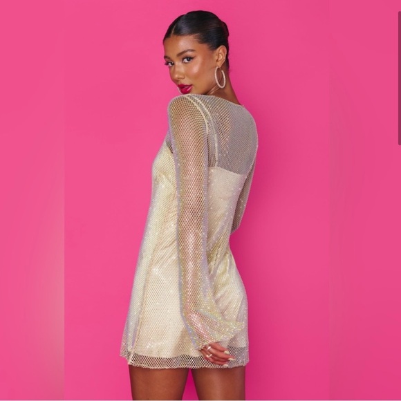 Show Me Your Mumu Iconic Mini in Nude Glitz Size XS Evening Cocktail NWOT - Picture 9 of 9